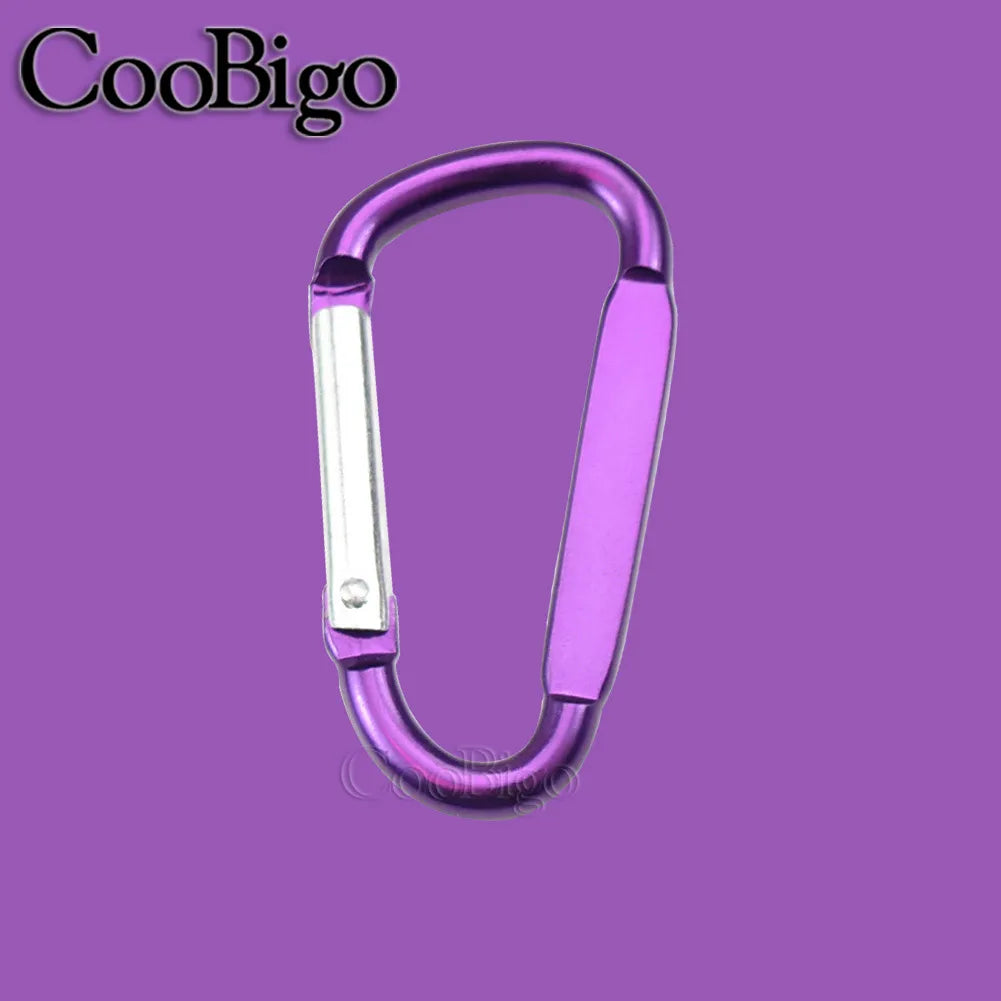 Aluminum Carabiner Key Holder Snap Hook Clip Keychain Keyring Keyfob D Ring Buckle Bottle Hanger Men Outdoor Sport Accessory 2pc