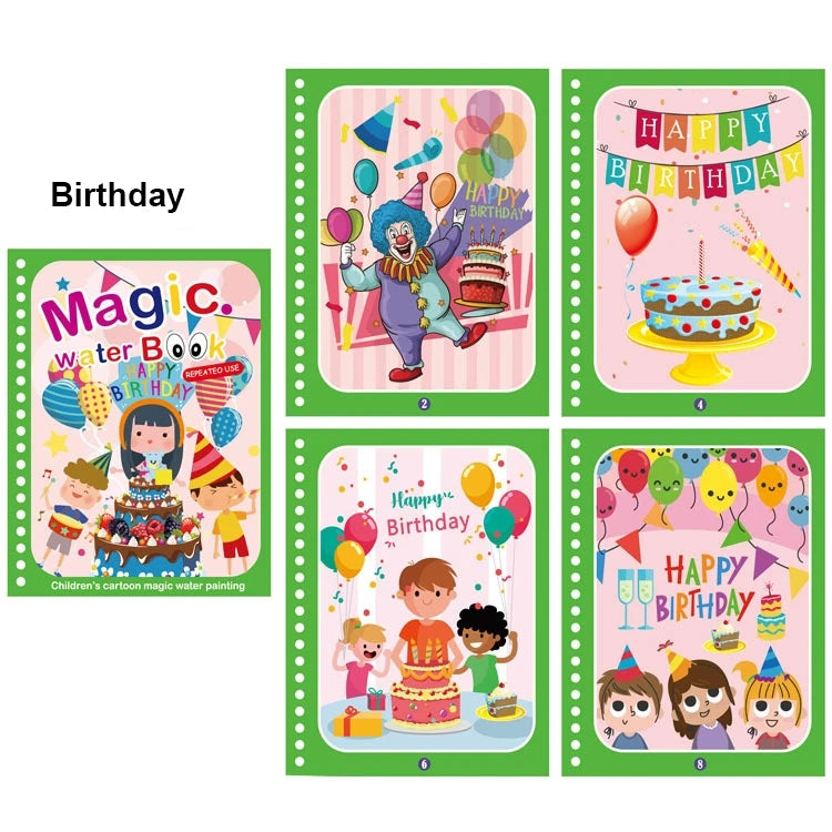 Reusable Magic Water Coloring Book Drawing Book for Kids Toddler Painting Book Montessori Educational Learning Toys