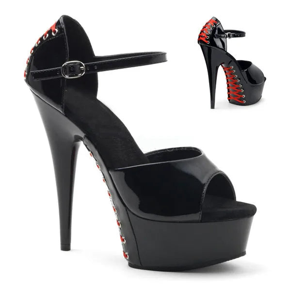 Fashion Women's Gothic Stripper Heels 15cm Nightclub Platform Sandals Sexy Fetish Shoes 6Inch Crossdresser Peep Toe Exotic