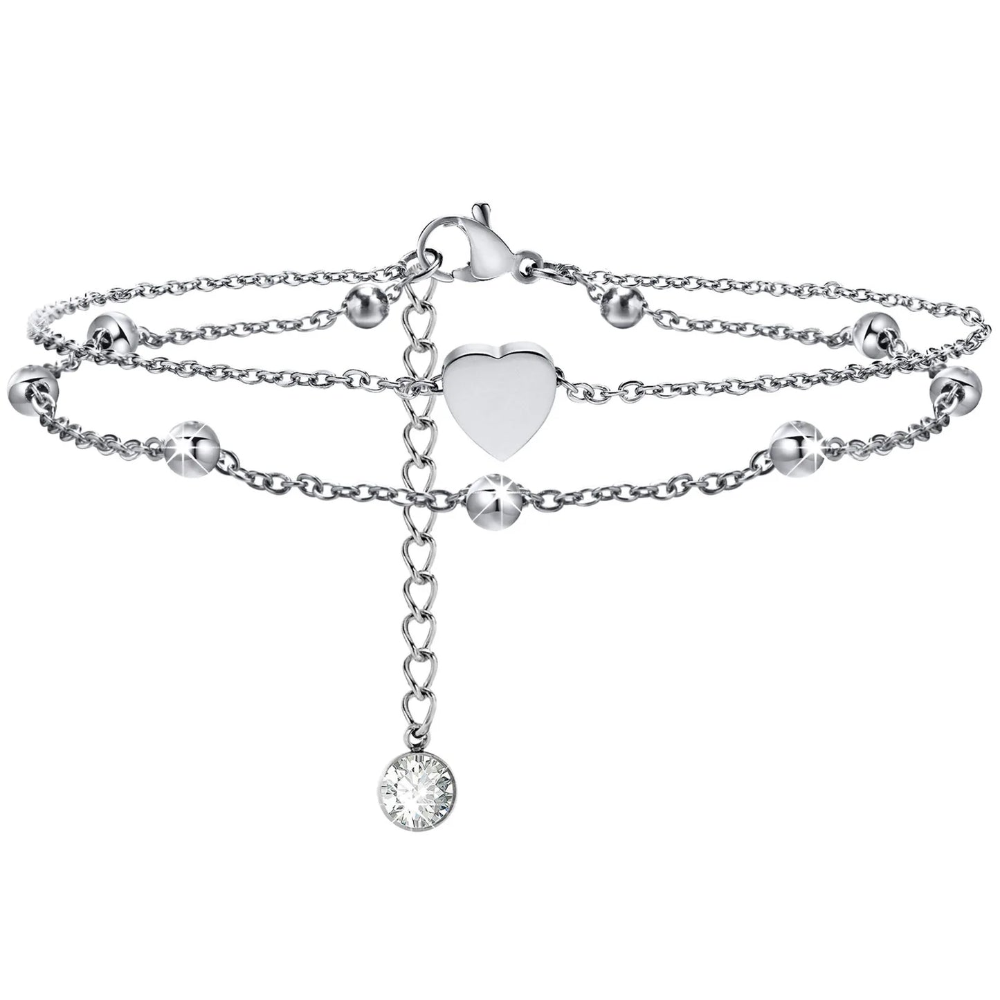 Snake Chain Anklet for Women Girls Adjustable Summer Beach Chain Anklet Bracelet Mother's Day Gifts Stainless Steel Not Allergic