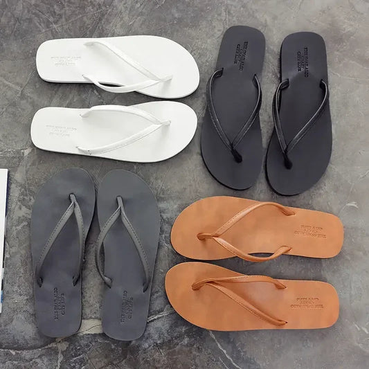 Fashion New Summer Non Slip Comfortable EVA Sole Soft Slippers Men's Flip Flops for Beach Daily 2025 Lovers Slipper Shoes Home