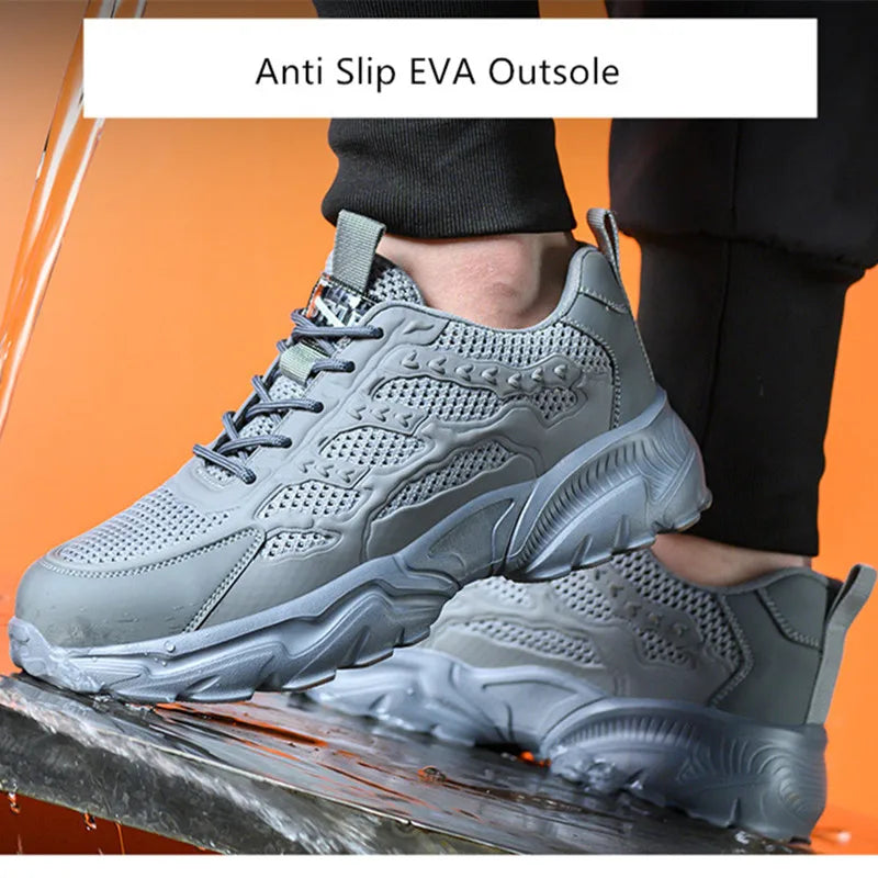 summer safety sneakers white safety work shoes for men work breathable shoes comfortable woman safety shoes plastic toe cap boot