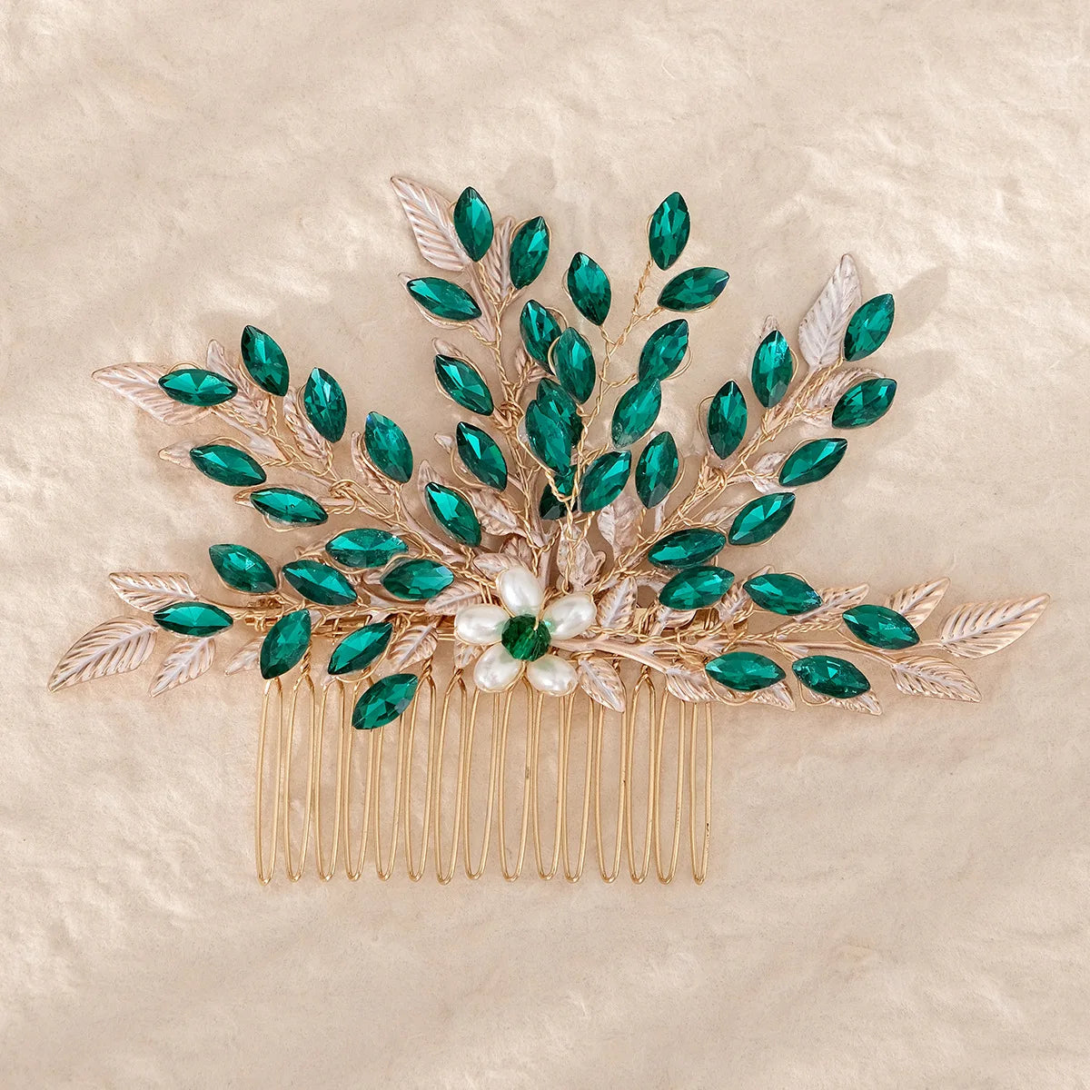 Bride Wedding Hair Combs Gold/Silver Color Alloy Flower Hairpin Clips for Women Birthday Party Headpiece Bridesmaid Hair Jewelry