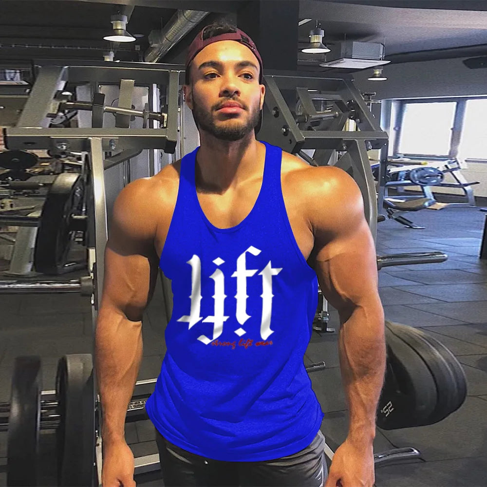 European And American Mens gyms Fitness Sleeveless Running Sports vest Mens Bodybuilding Tank Tops Summer Clothing for Plus Size