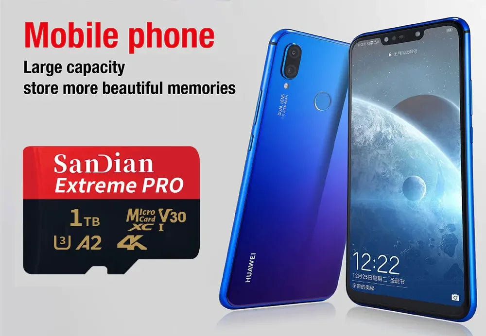 Original Flash Card 512GB Memory Card Large Capacity Micro TF Card 128GB 256GB High Speed SD Cards for PC/Phone/Camera/Mac