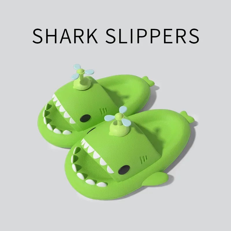 Women Shark Slippers Clapper flip flops House Cloud Platform Slides Summer Beach Sandals Men Male Shoes Fish Dot Cat Female