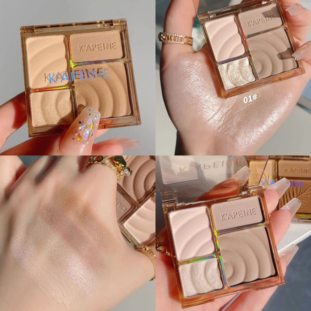 4 Colors Highlighter Contour 3D Facial Bronzer Cosmetic Brightening Beige Matte Highlights Palette Eye Shadow Nose Powder Makeup