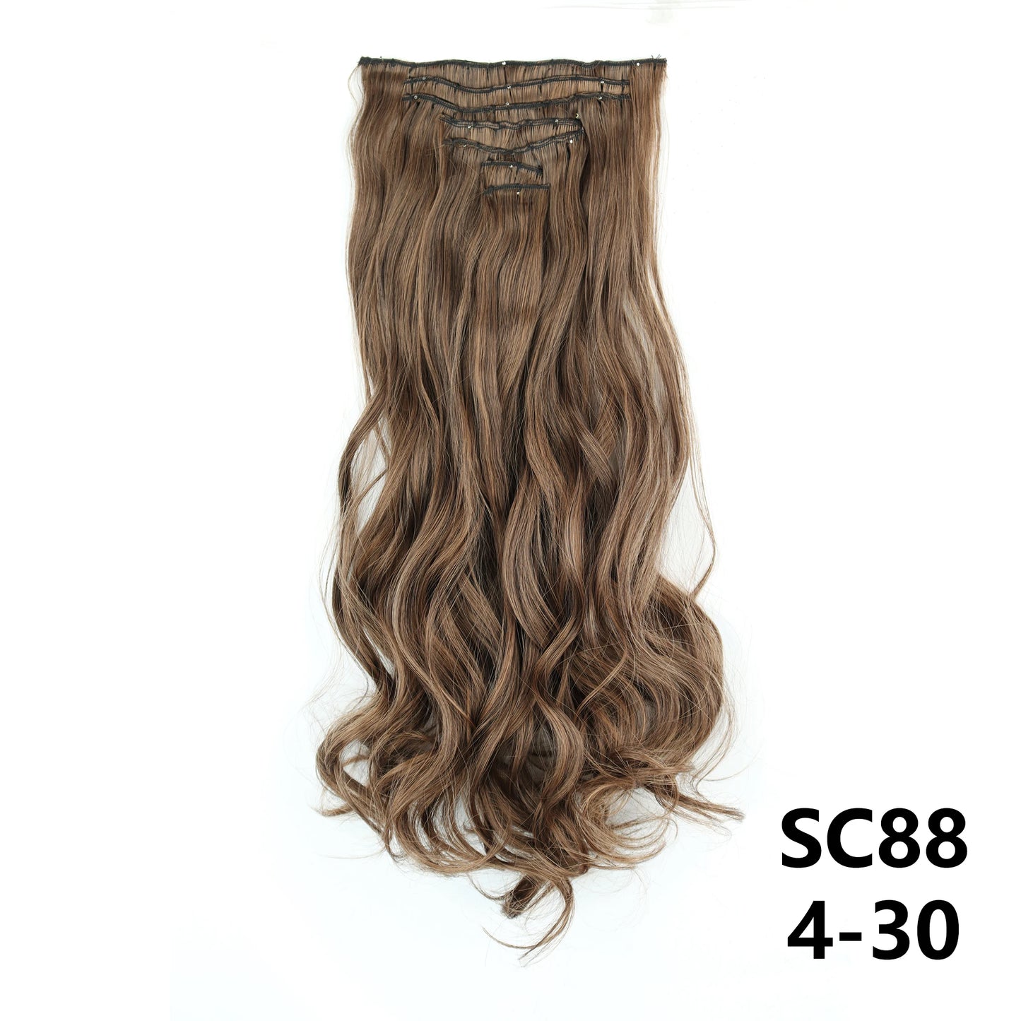 Long Straight Synthetic 16 Clips In Hair Extensions 7Pcs/Set High Temperature Fiber Black Brown Blonde Hairpiece For Women