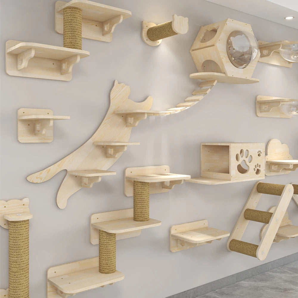 Wall Mounted Cat Tree Scratching Post