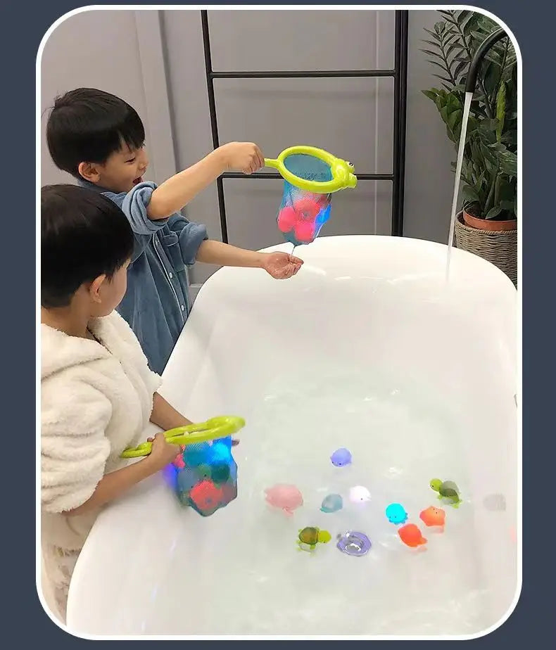 Pool Party Glowing Toys Bath Time Funny Bathtub Toy Water Sensor Luminous LED Ocean Animal Water Floating Toy For Baby Infant