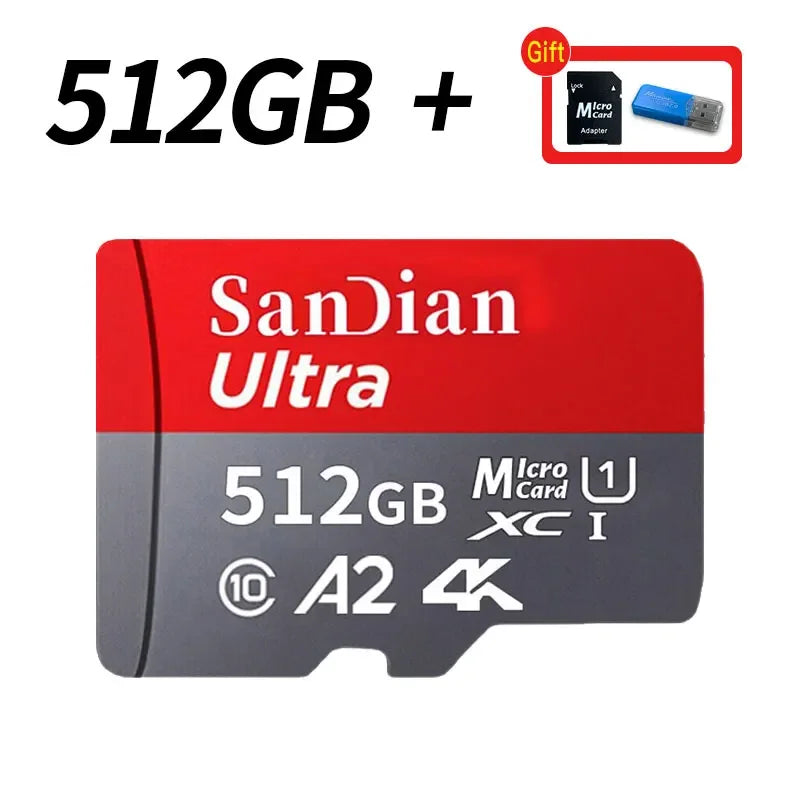 Original Flash Card 512GB Memory Card Large Capacity Micro TF Card 128GB 256GB High Speed SD Cards for PC/Phone/Camera/Mac