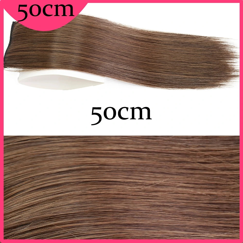 MERISI HAIR Synthetic Invisable Straight Hair Pads Clip In One Piece 2Clips Increase hair volume Hair Extensions Top Side Cover