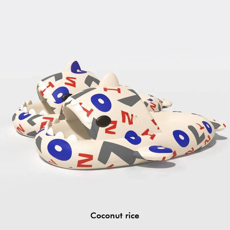 Home Shark Slippers Cloud Women Slides Clapper Summer Beach Indoor Soft Eva Sandal Men Male Non Slip Gradient Shoe Ladies Female