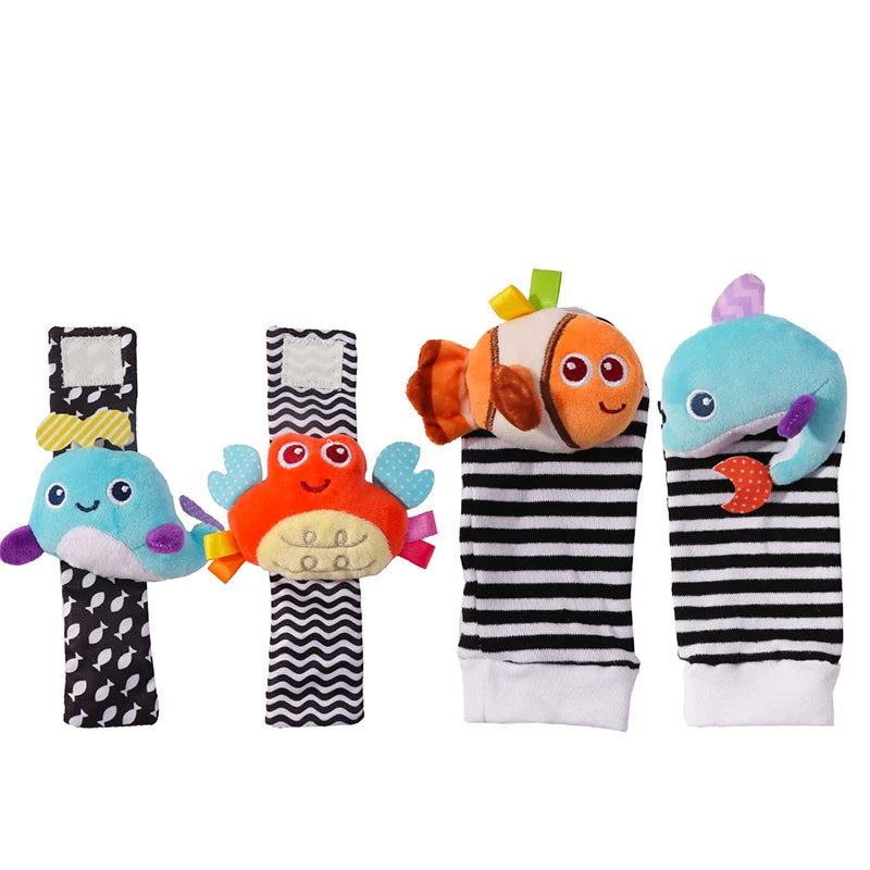 Baby Toys Baby Rattle Toys 0 12 Months Stuffed Animal Socks Wrist Strap Rattle Newborn Foot Sock Bug Wrist Strap Baby Socks