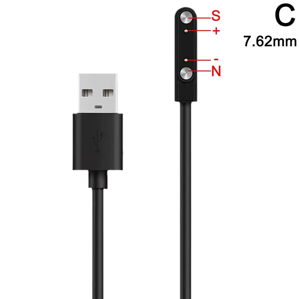 Magnetic Charge Charging Cable For Smart Watch For 2 Pins 2.84/4/7.62mm Distances Black Novel USB Power Charger Cables Universal
