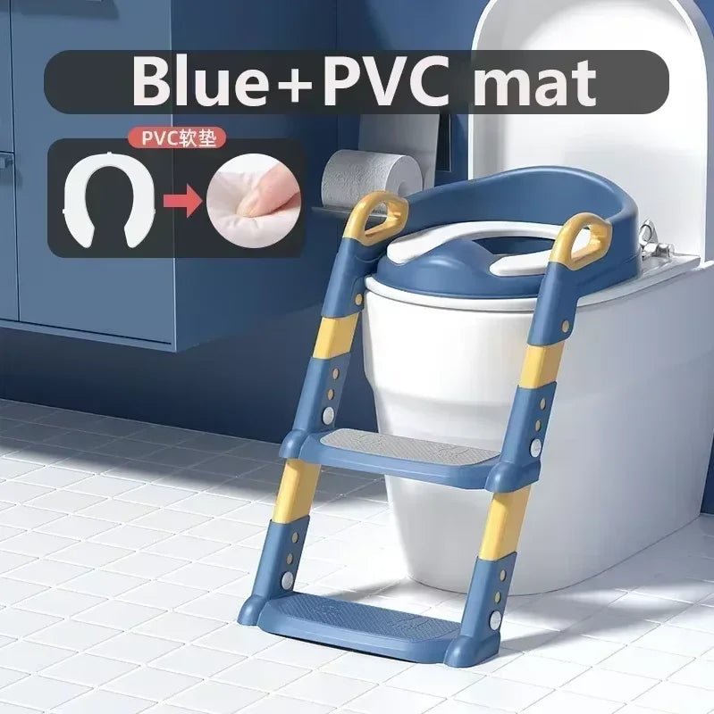 Children's Toilet Seat Stairway Baby Boys and Girls Toilet Folding Stand Step Stool Children's Step Toilet Seat Ring