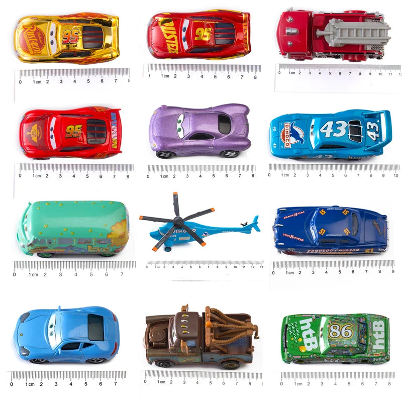 Cars Disney Pixar Cars Lightning McQueen Mater Jackson Storm The King Mater 1:55 Metal Alloy Car Toy Model Toys Children Gifts