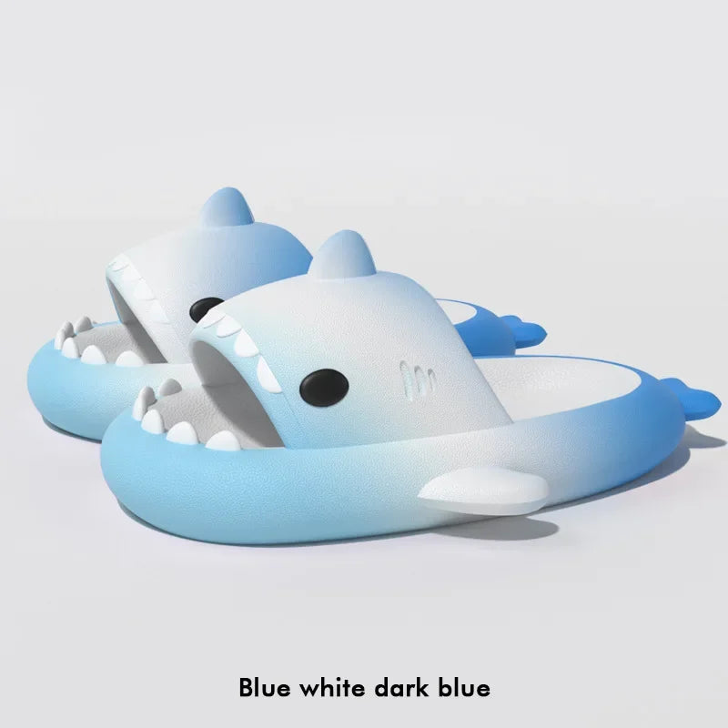 Home Shark Slippers Cloud Women Slides Clapper Summer Beach Indoor Soft Eva Sandal Men Male Non Slip Gradient Shoe Ladies Female