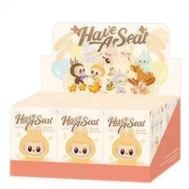 1:1 High Quality Macaron 2nd The Monsters Labubu Sitting Party Vinyl Plush Blind Box Decorative Surprise Box Doll Collection Gif