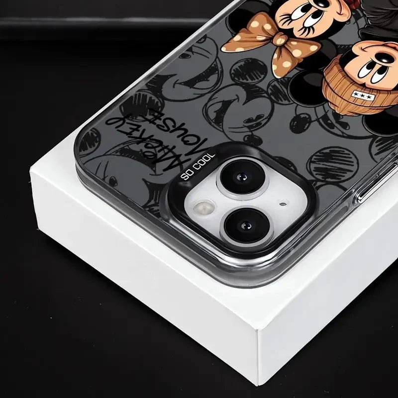 Disney Mickey Minnie Mouse Full Screen Phone Case for iPhone 16 15 14 13 12 11 ProMax 7 8 Plus XR XS MAX 13 Mini Cool Back Cover