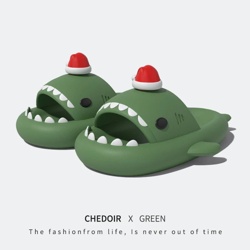 Women Shark Slippers Clapper flip flops House Cloud Platform Slides Summer Beach Sandals Men Male Shoes Fish Dot Cat Female