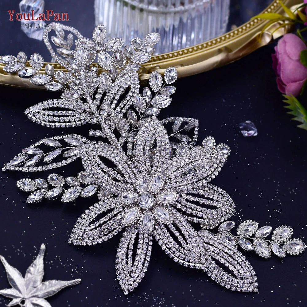 YouLaPan Wedding Hair Accessories Rhinestone Tiara Bridal Headdress Pageant Crown Woman Hair Clip Bridal Hairpin for Party HP254