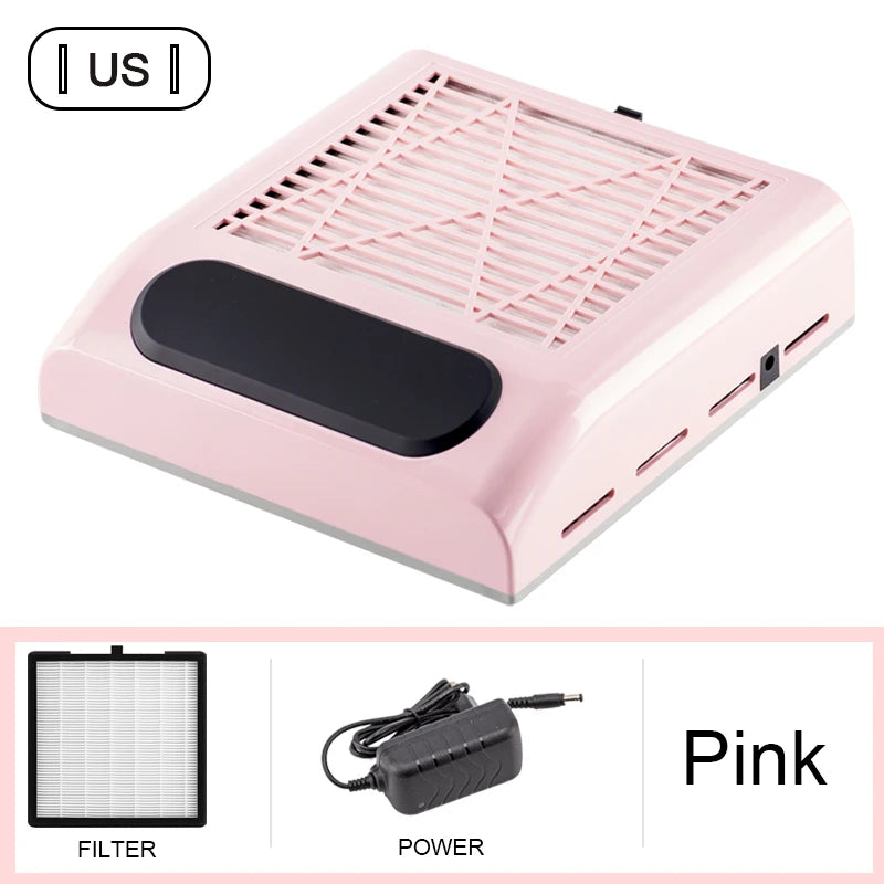 Nail Dust Collector Manicure Machine Tools Strong Power Nail Vacuum Cleaner With Remove Filter Nail Extractor Fan Nail Art Tool