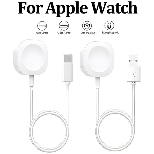 2024 Magnetic Wireless USB A Fast Charger for Apple Watch Ultra Series 9 8 7 6 SE Type C Cable Charging for iWatch Series 5 3 2