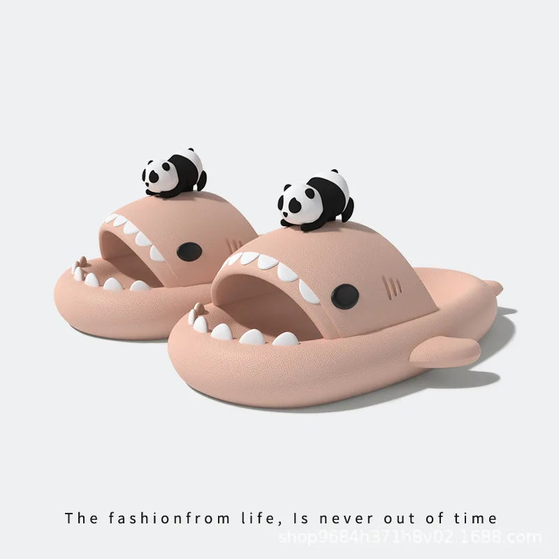 Women Shark Slippers Clapper flip flops House Cloud Platform Slides Summer Beach Sandals Men Male Shoes Fish Dot Cat Female