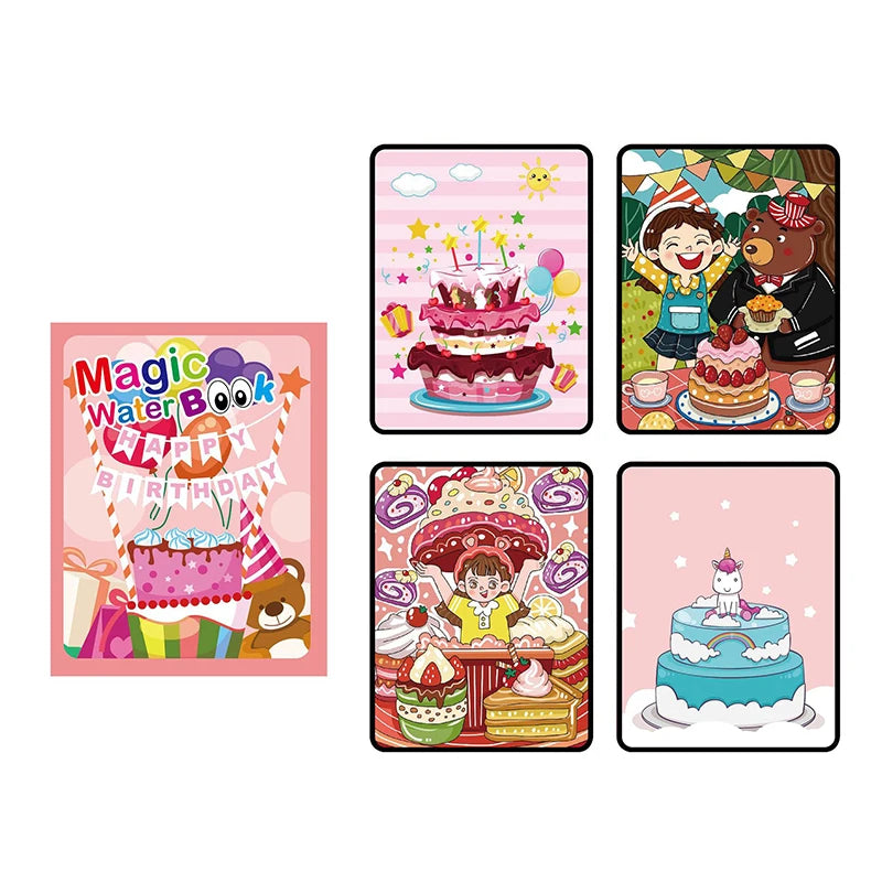 Reusable Magic Water Coloring Book Drawing Book for Kids Toddler Painting Book Montessori Educational Learning Toys