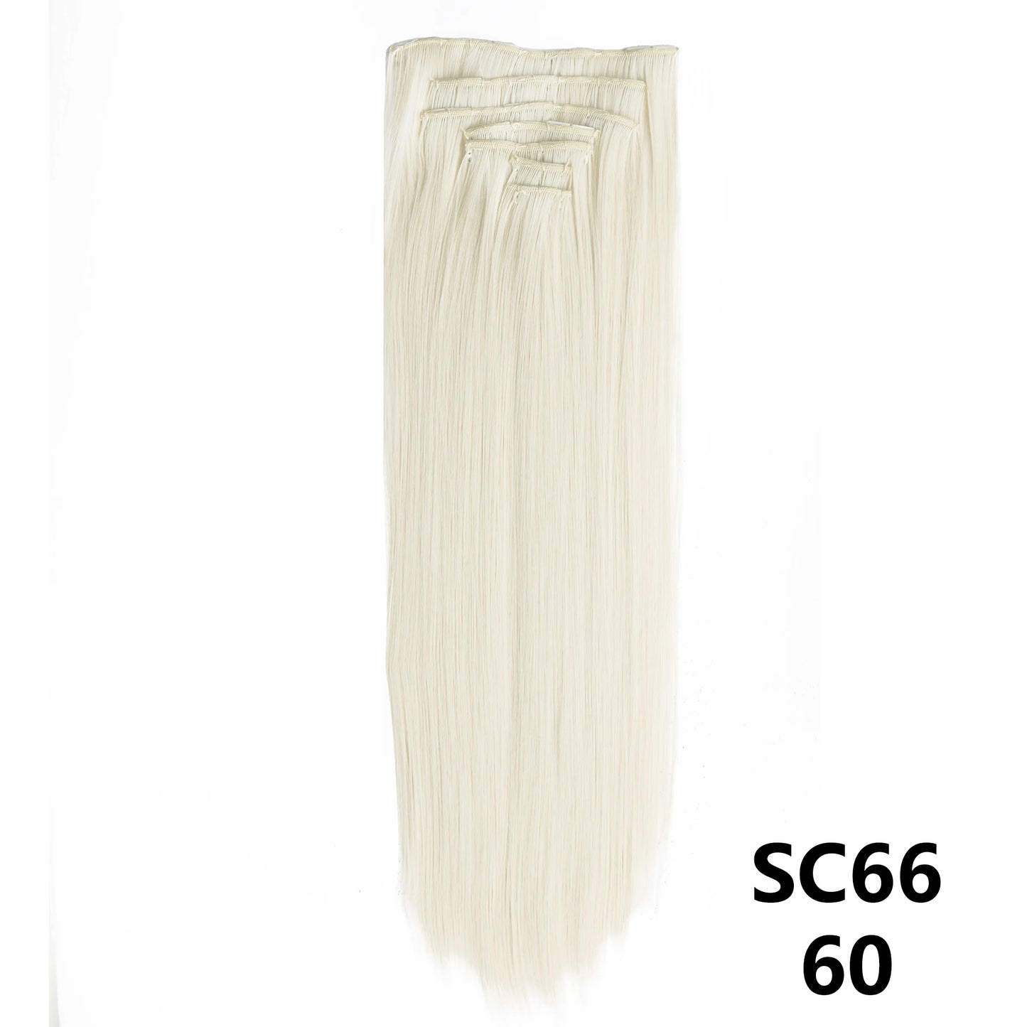 Long Straight Synthetic 16 Clips In Hair Extensions 7Pcs/Set High Temperature Fiber Black Brown Blonde Hairpiece For Women