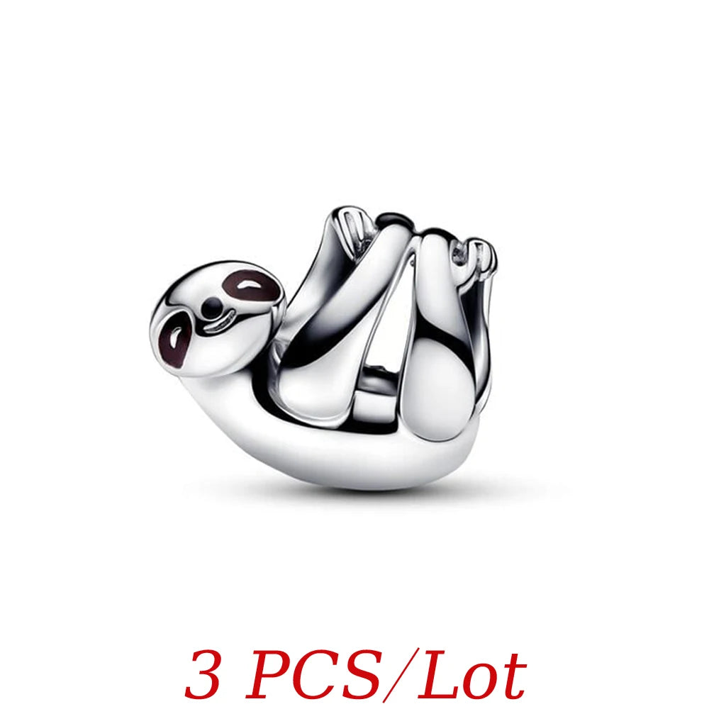 Cute Hanging Sloth Charm Fit Original Pan Bracelet DIY Women Jewelry Gift Sweet Animals Beads 2024 New Arrivals
