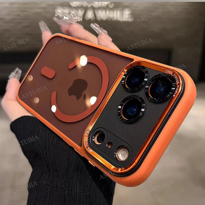 Luxury Magnetic Metal Lens Bumper Protection Case For iPhone 17 Air 16 15 14 13 12 11 Pro Max Plus Wireless Charge Hard Cover
