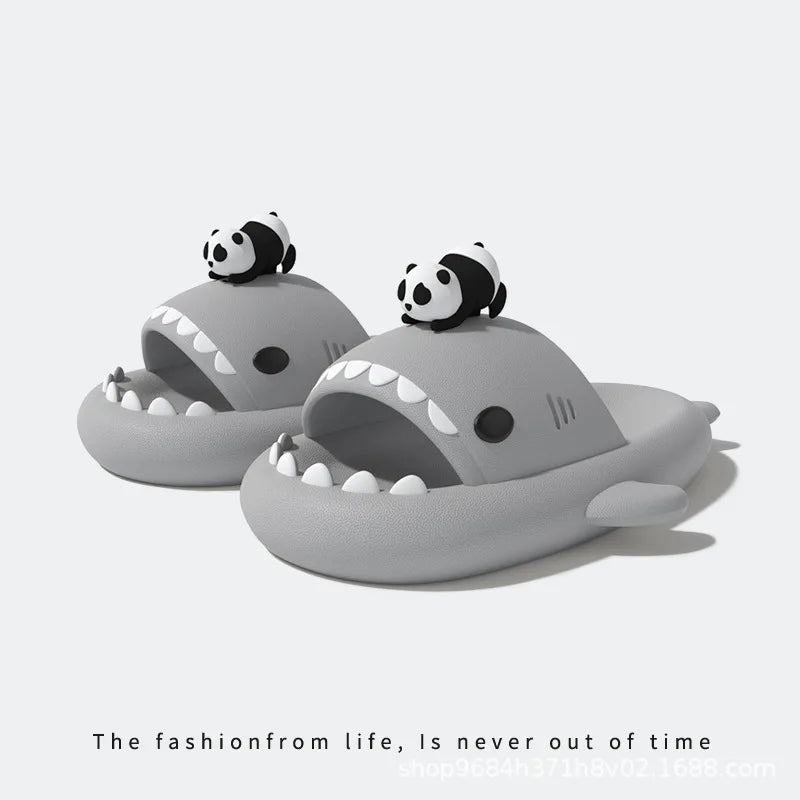 Women Shark Slippers Clapper flip flops House Cloud Platform Slides Summer Beach Sandals Men Male Shoes Fish Dot Cat Female