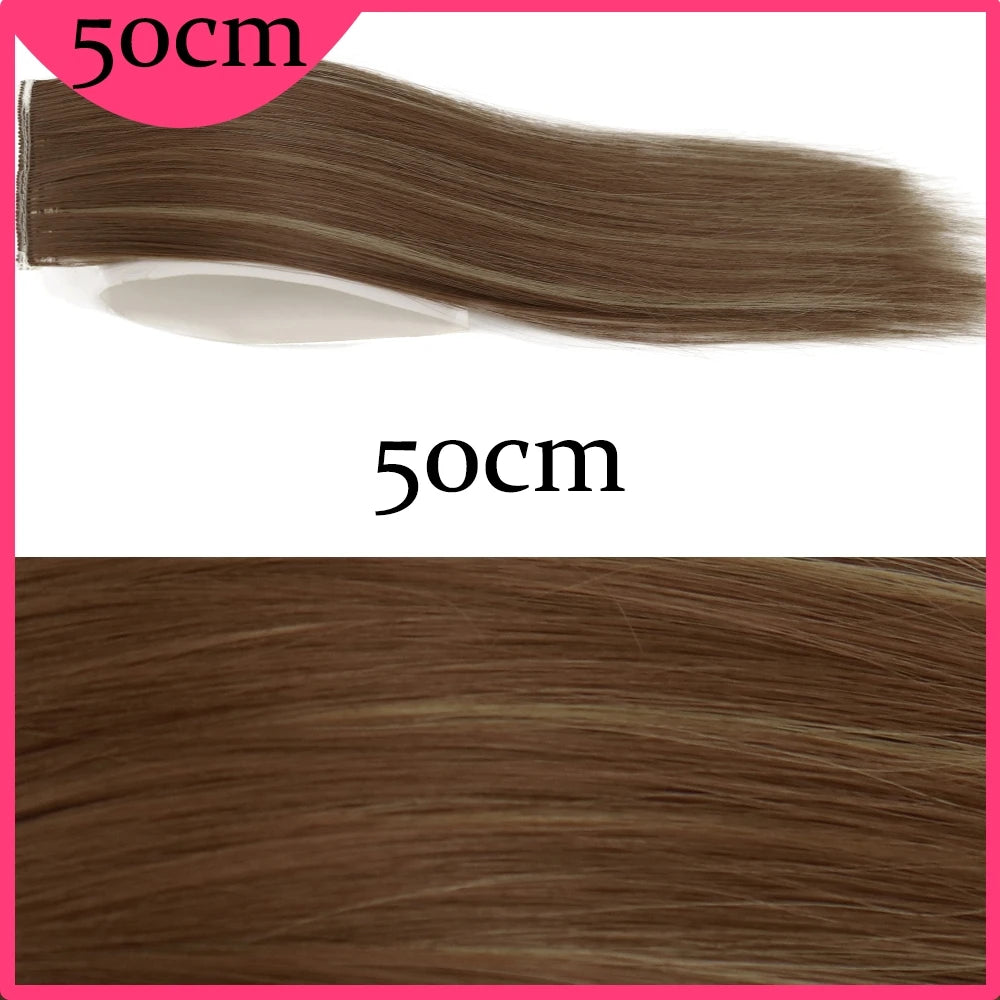 MERISI HAIR Synthetic Invisable Straight Hair Pads Clip In One Piece 2Clips Increase hair volume Hair Extensions Top Side Cover