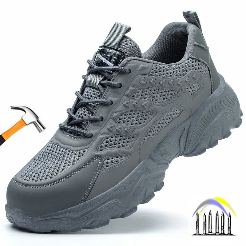 summer safety sneakers white safety work shoes for men work breathable shoes comfortable woman safety shoes plastic toe cap boot