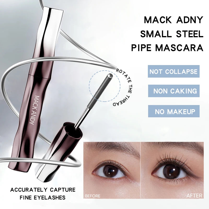 MACKANDY Waterproof 3D Lengthening Mascara Black Eyelash Extension Eye Lashs Brush Long-Wearing Silk Mascara Cosmetics Gift