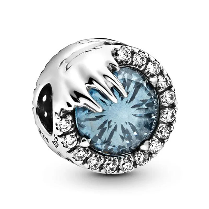 Disney Mickey Minnie Ice and Snow Princess Cartoon Series Pendant DIY Large Hole Zinc Charm Jewelry