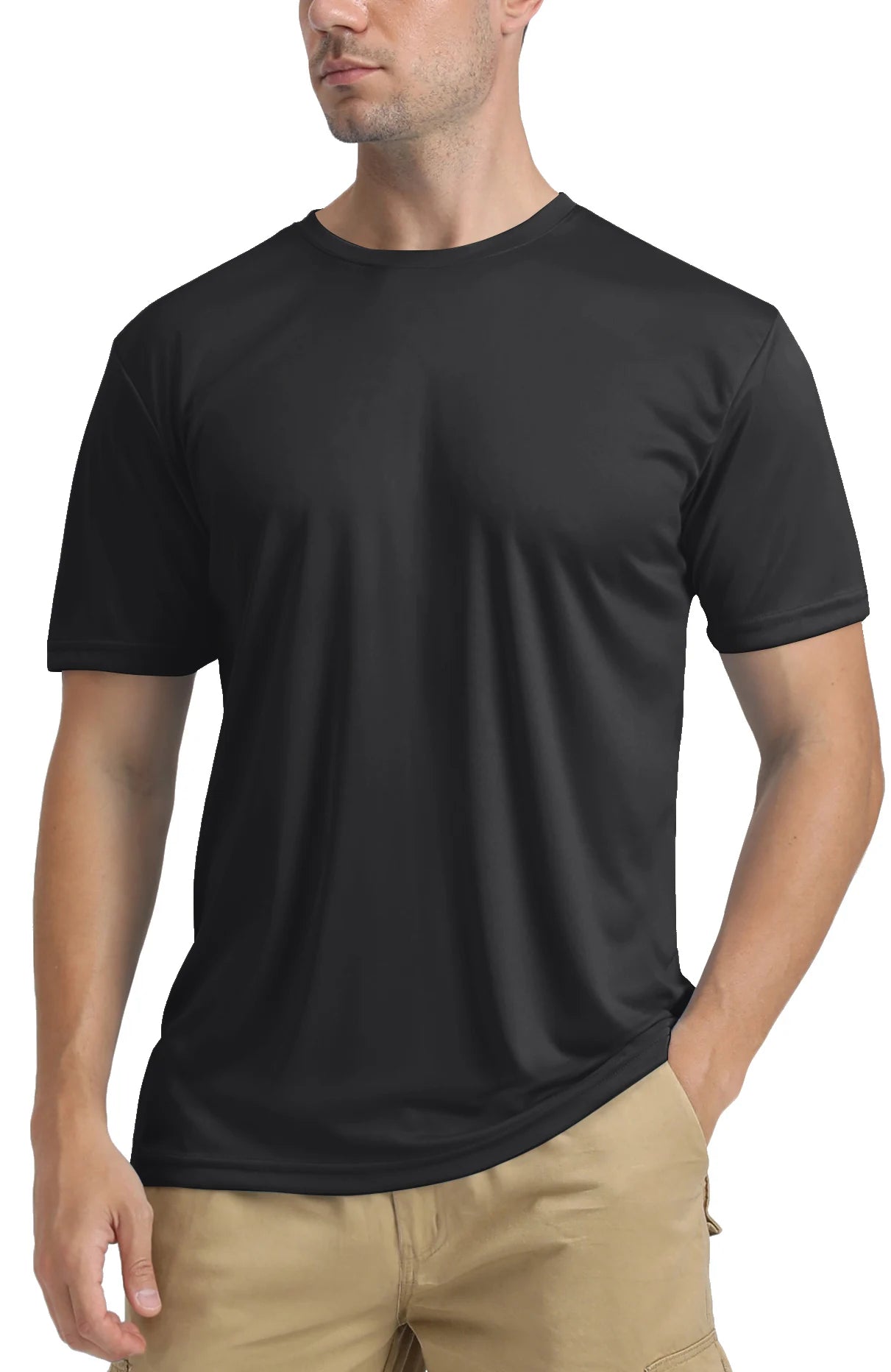 TACVASEN UPF 50+ Soft Summer T-shirts Men's Anti-UV Skin Sun Protection Performance Shirts Gym Sports Casual Fishing Tee Tops