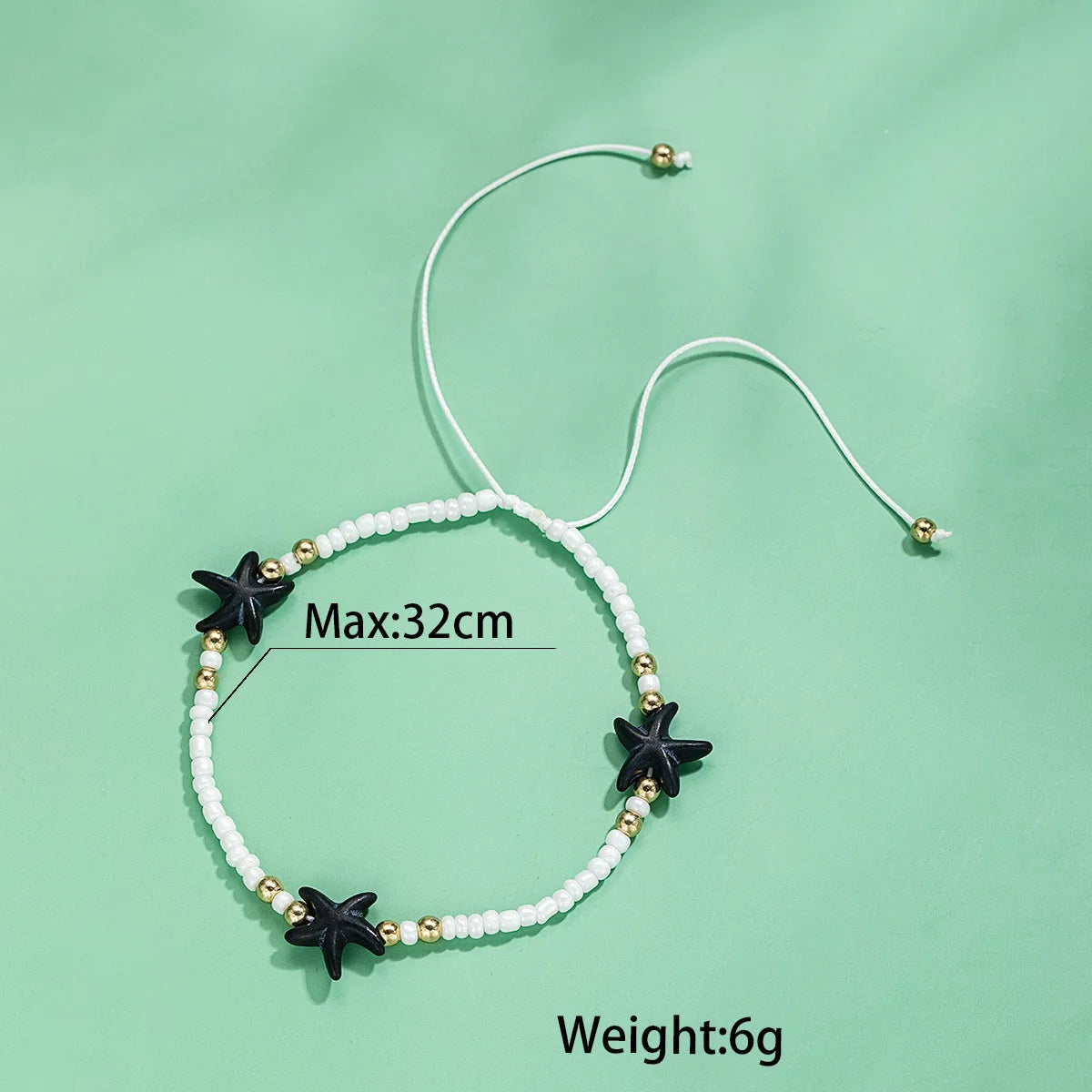 Simple Beaded Weaving Adjustable Starfish Anklets For Women Rope Chain Ankle Bracelet Beach Jewelry Summer Accessories