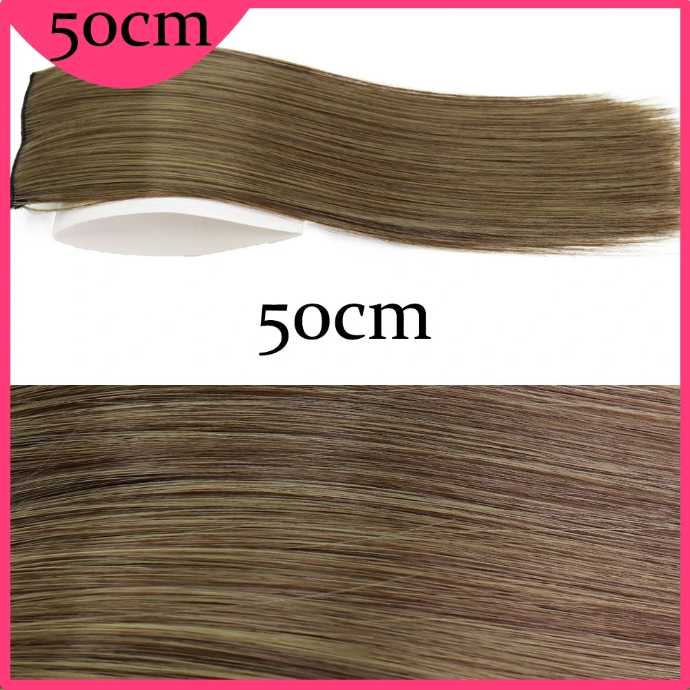 MERISI HAIR Synthetic Invisable Straight Hair Pads Clip In One Piece 2Clips Increase hair volume Hair Extensions Top Side Cover