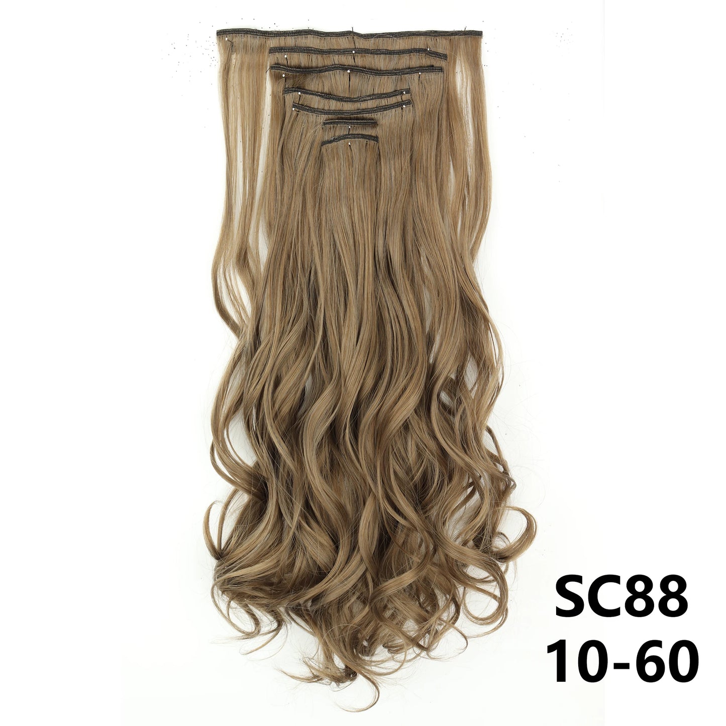 Long Straight Synthetic 16 Clips In Hair Extensions 7Pcs/Set High Temperature Fiber Black Brown Blonde Hairpiece For Women