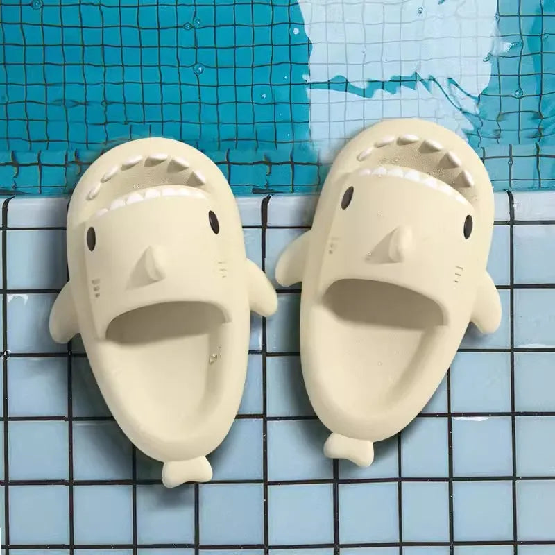 Summer Shark Slippers Women Flip Flops Home Shark Slides Anti-skid EVA Kids Outdoor Flats Shoes For Couples Men Beach Sandals