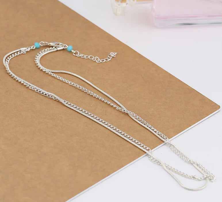 Vintage Layered Anklet and Bracelet Set