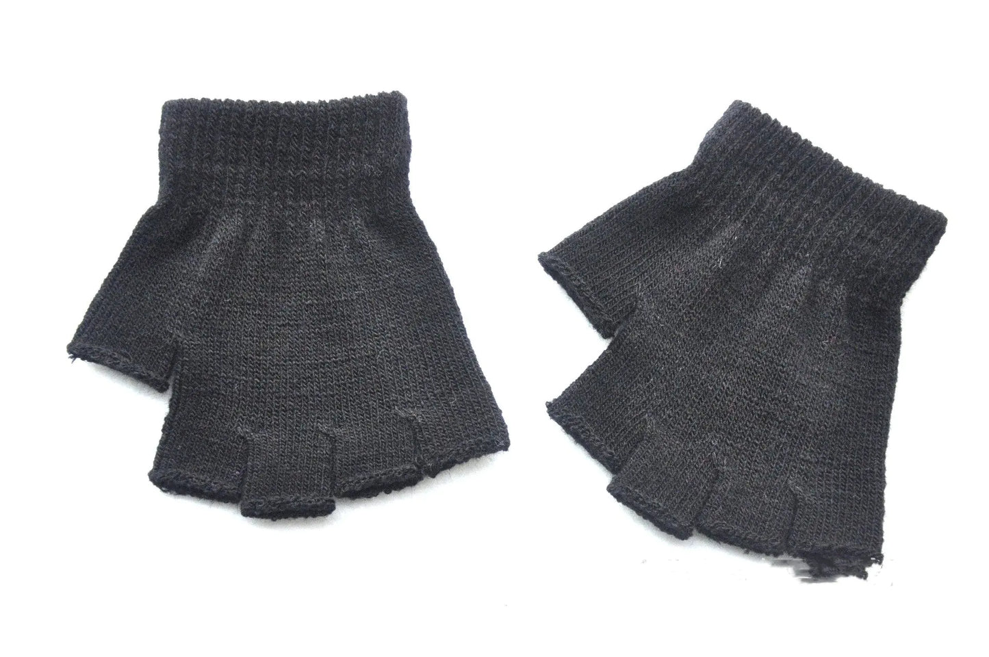 Children's Solid Color Warm Half-Finger Gloves