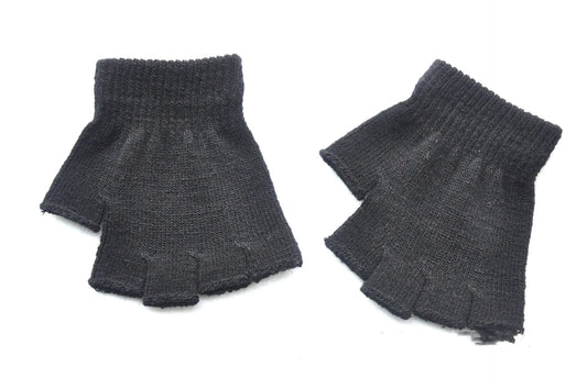 Children's Solid Color Warm Half-Finger Gloves