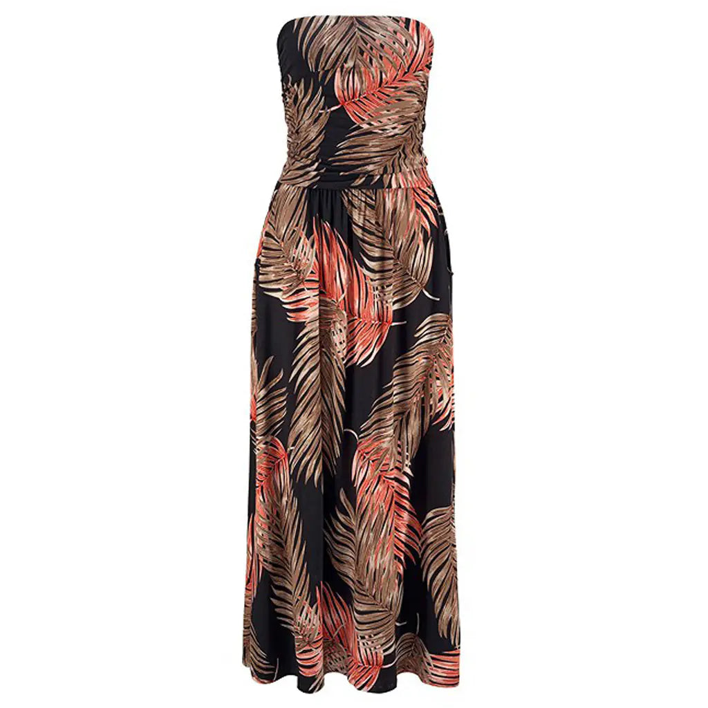 Women's Off-Shoulder Loose Multi-Color Maxi Dress