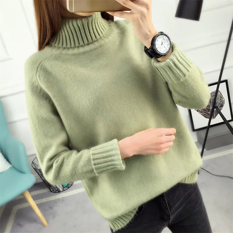 Turtleneck Sweater - Versatile Pullover Knitwear