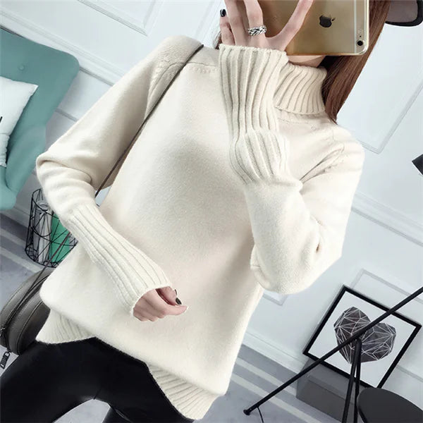 Turtleneck Sweater - Versatile Pullover Knitwear