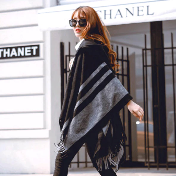 2020 Autumn Winter Women's Hooded Cape Scarf Shawl